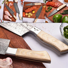 Mirage Series 5 Piece Hand-Made Damascus Chef Set