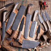 Nomad Series™ VG 10 Steel 12 Piece Handmade Damascus Chef Set -Kitchen Set